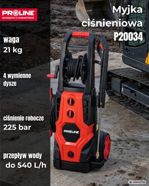 Myjka ciśnieniowa 3200 W, 150/225 bar, 7.5/9 l/min Proline P20034