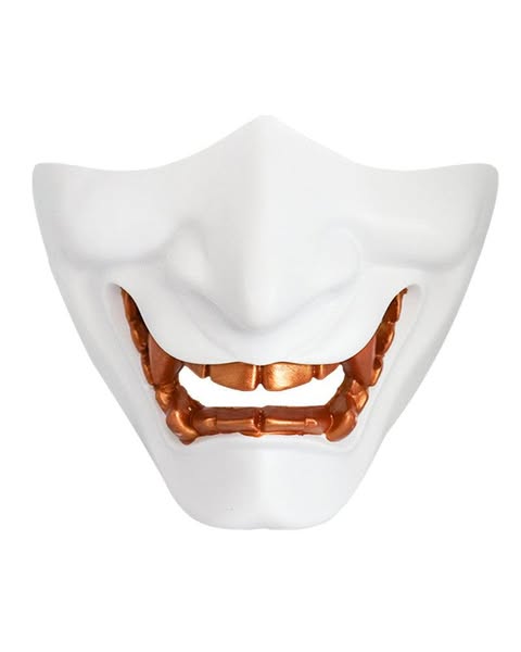 Cyberpunk Japanese Hannya Half Face Oni Mask