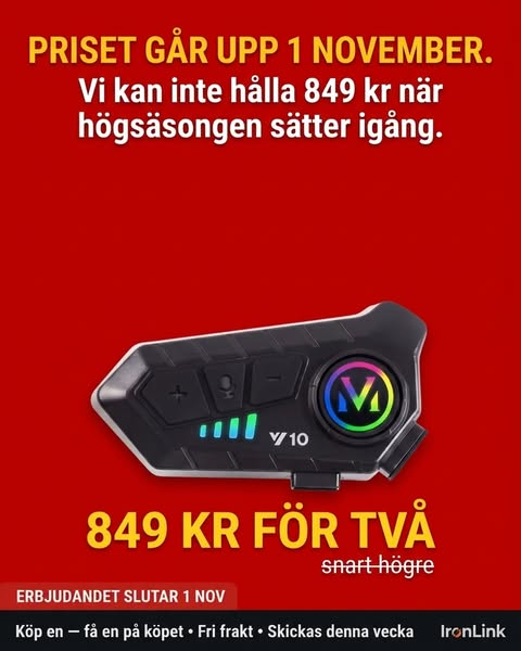 849kr för två. Fram till 1 november.