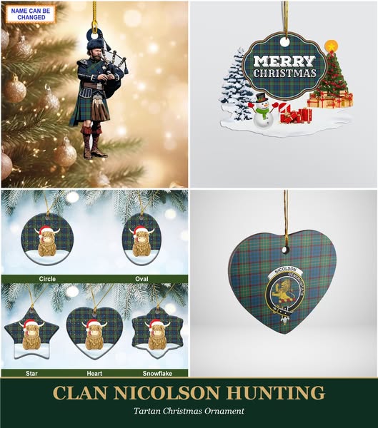 Clan Nicolson Hunting Tartan Ornaments