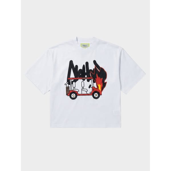 T-SHIRT IN WHITE WITH FIERY KART PRINT€69