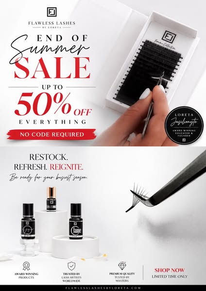 SALE ENDS SOON | Up to 50% off | Flawless Lashes End of Summer Sale