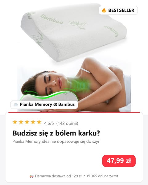 Poduszka Ortopedyczna Bamboo Memory Defna
