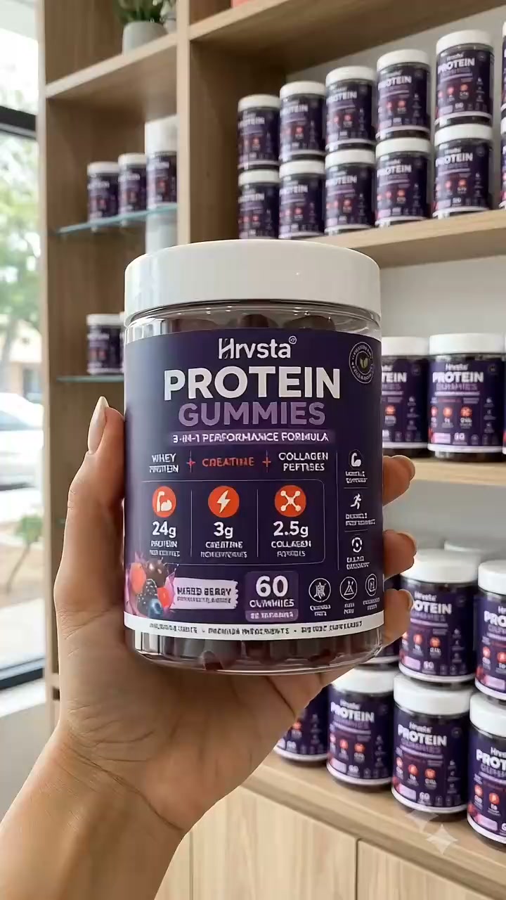 Protein + Creatine + Collagen. All in One Gummy