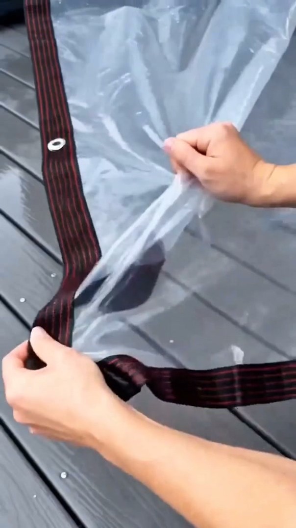 Clear Waterproof PE Tarp, Transparent Outdoor Cover with Metal Grommets