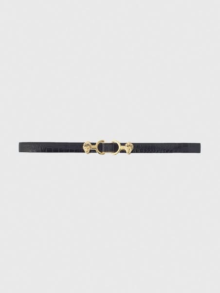 £90.30 - Thin Leather Belt With Lion Bit