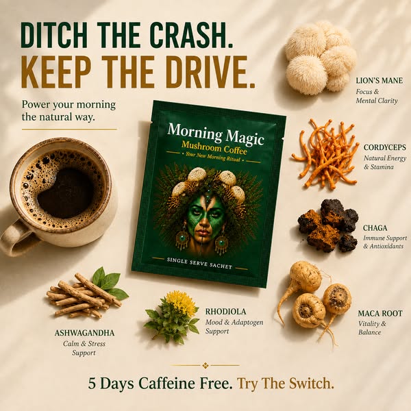 Mushroom Coffee. Coffee Taste. Try It FREE.