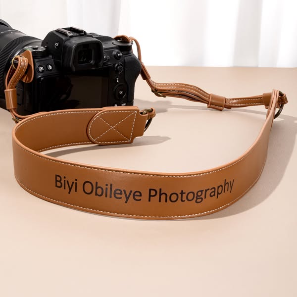 Personalized Name Genuine Leather Camera Strap, Adjustable Neck Shoulder Strap for Camera, Photography Accessories, Gift for Photographers/S