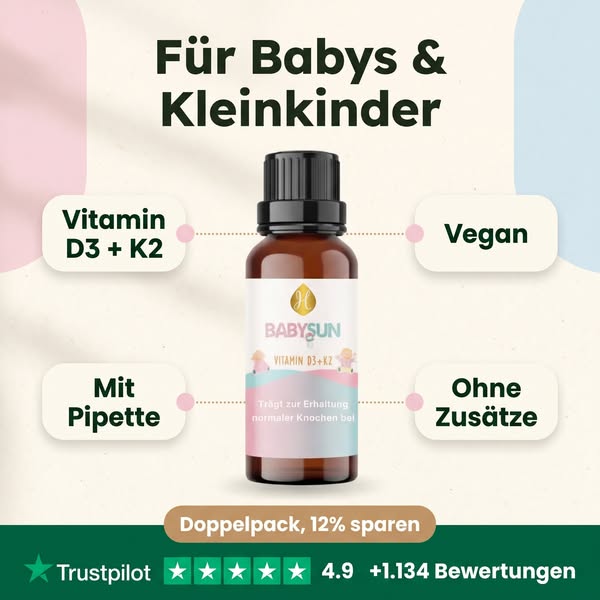 BabySun Vitamin D3 + K2 Tropfen für Babys