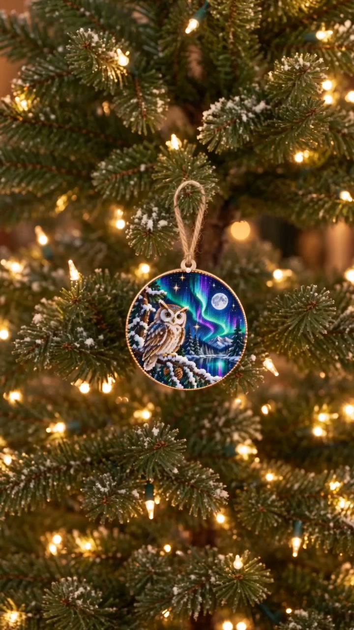 14-Day Aurora Diamond Painting Advent Calendar – DIY Wooden Christmas Ornament Kit