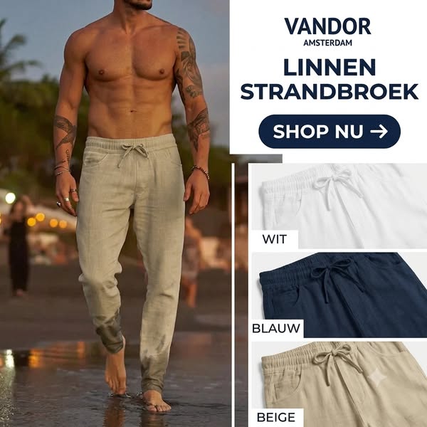 Comfortabele Linnen Strandbroek | Vandor Amsterdam
