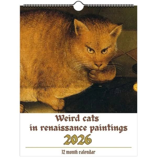 Weird cats in renaissance 2026 Wall Calendar