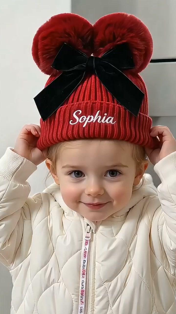 Personalized Kid's Name Pom Pom Hat