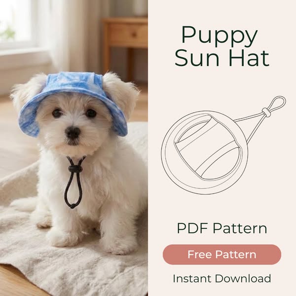 90% Off Puppy Bucket Hat Sewing Pattern PDF
