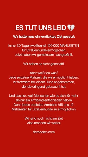 Wir haben unser Ziel nicht erreicht. Noch nicht.