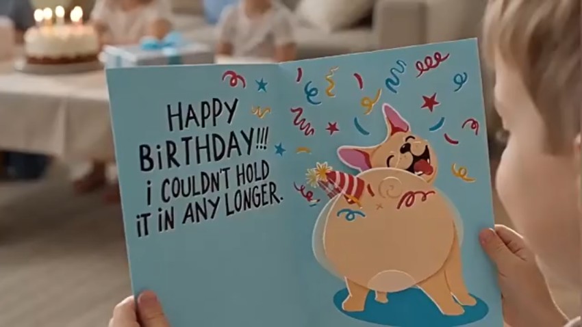 Farting Dog Birthday Card