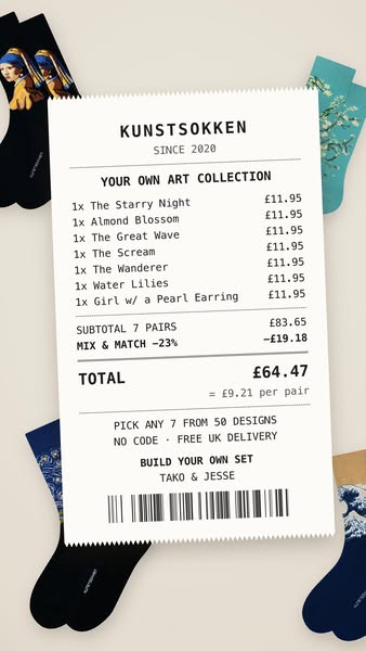 7 pairs for £64.47, no code