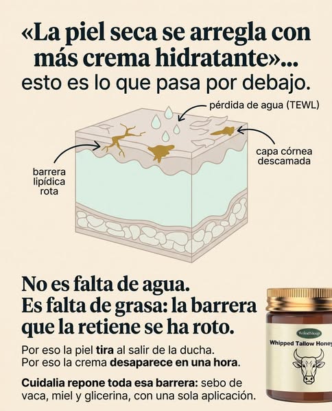 La piel seca no tiene sed. Tiene hambre.