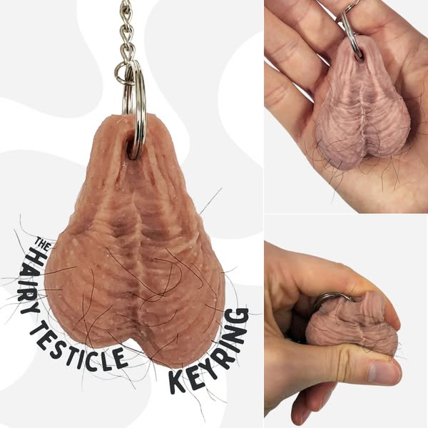 Hairy Testicle Keyring
