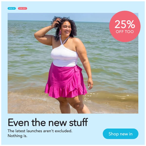 No codes needed: Enjoy 25% off sitewide.