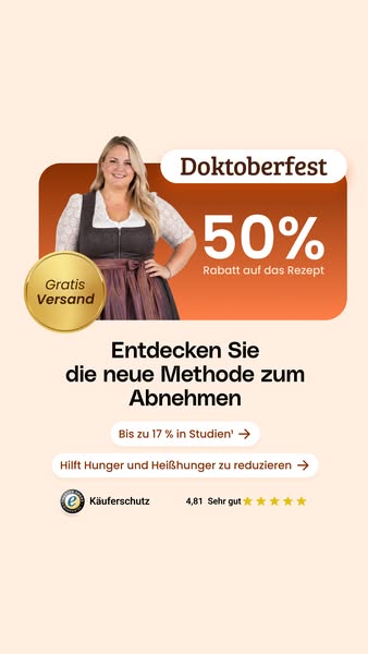 Doktoberfest Special: Kostenloser Versand + 50 % Rabatt auf das Rezept