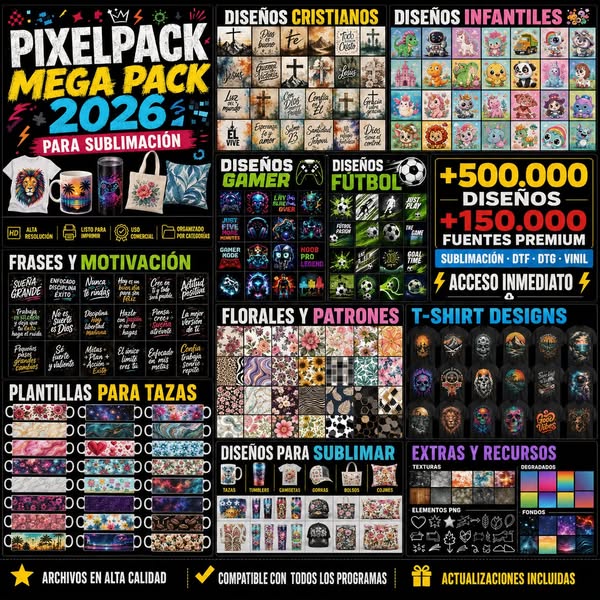 +500.000 diseños · Acceso de por vida