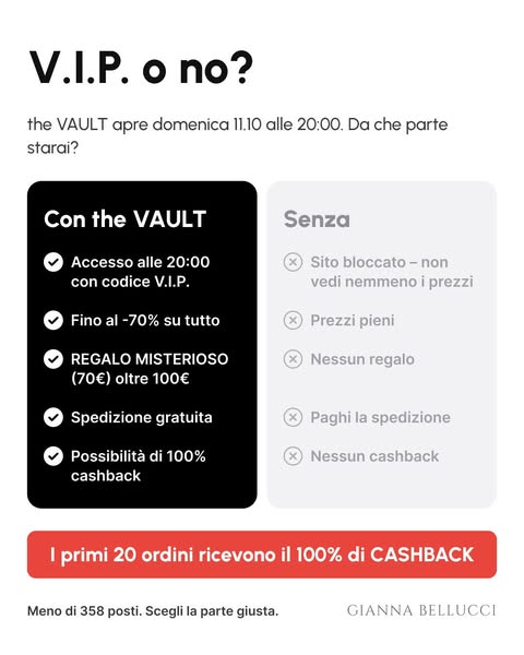 Entra in the VAULT – meno di 358 posti