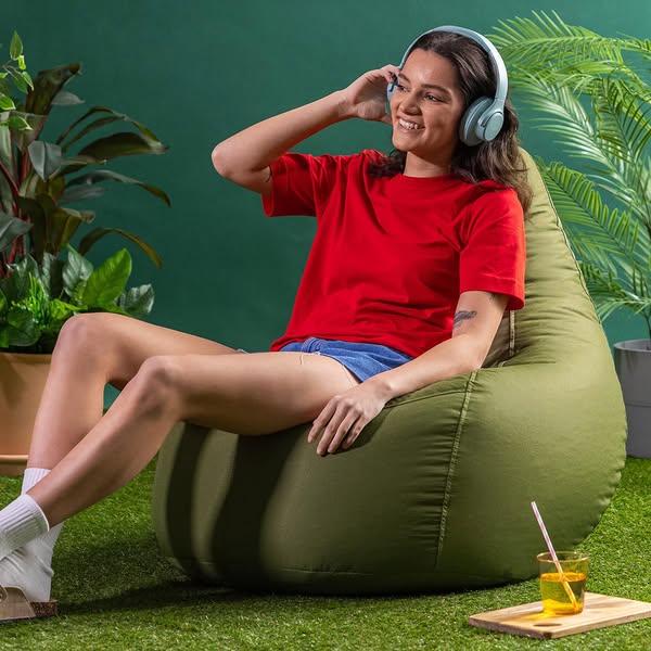 Dalton Recliner Indoor-Outdoor Gaming Bean Bag - Khaki Green