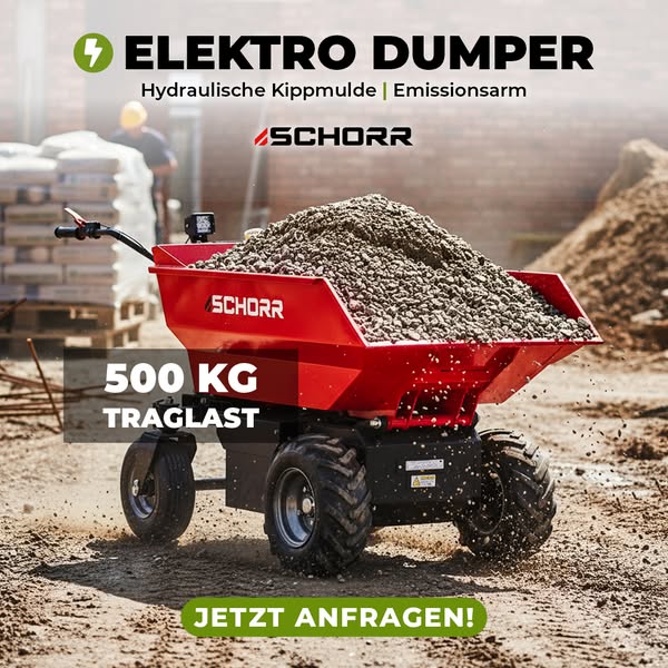 Elektrodumper 500kg - 8 Stunden Laufzeit