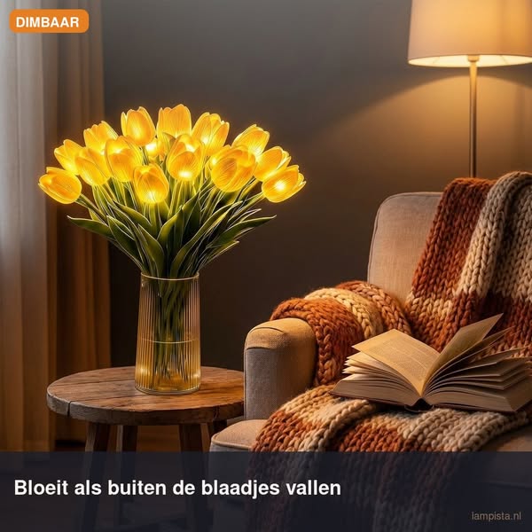 Voelt je kamer 's avonds koud en ongezellig? LumiTulp geeft direct warme sfeer — vandaag 50% korting + gratis verzending