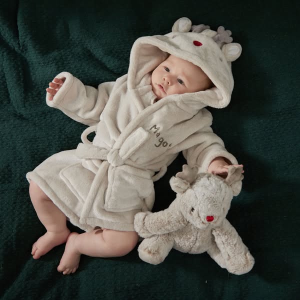 Personalised Reindeer Robe - 6-12 Months