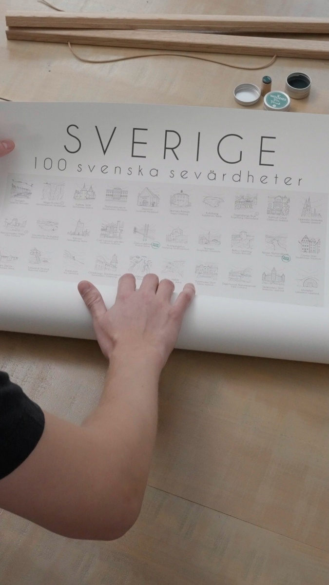 100 platser från Sverige - på en poster
