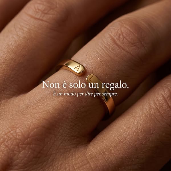Anello Regolabile con Doppia Iniziale