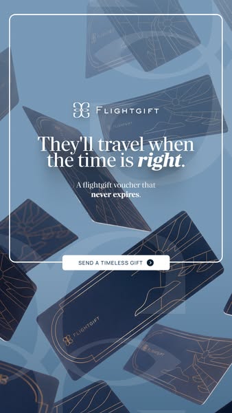 A flight gift voucher that never expires