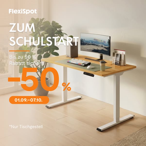Zum Schulstart – bis zu 50 % auf deinen neuen Schreibtisch.