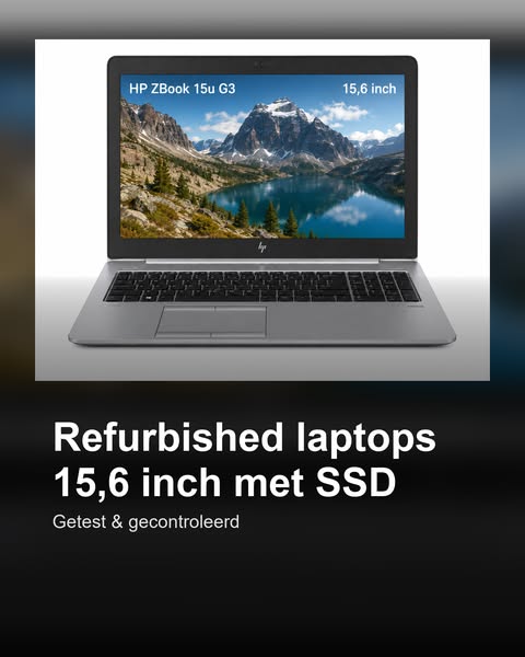 Refurbished laptops 15,6 inch met SSD