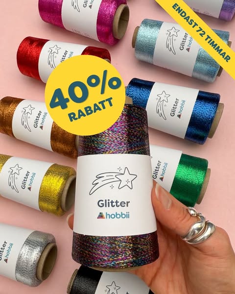 Glittergarn 40% Rabatt