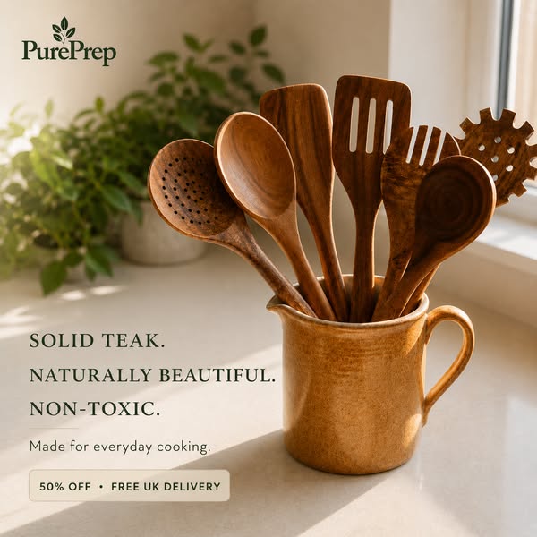 50% Off Best Selling Non-Toxic Teak Kitchen Utensils