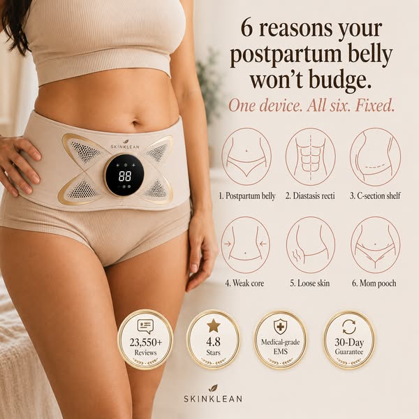 6 reasons your postpartum belly won't budge. One device addresses all six.