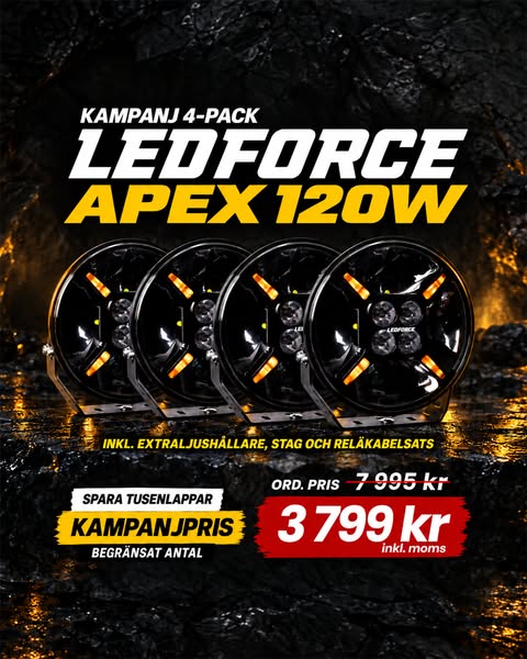 Ledforce APEX 4-pack för 3799 kr - Spara -52%