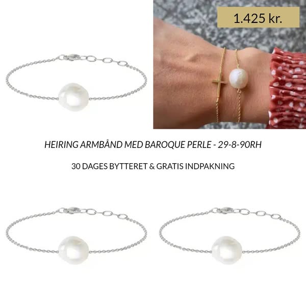 HEIRING ARMBÅND MED BAROQUE PERLE - 29-8-90RH