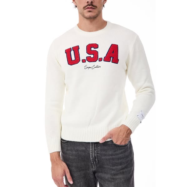 Maglione Superculture AK7009 Bianco