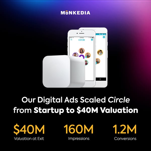 Our Digital Ads Scaled Circle from Startup to $40M Valuation | Monkedia