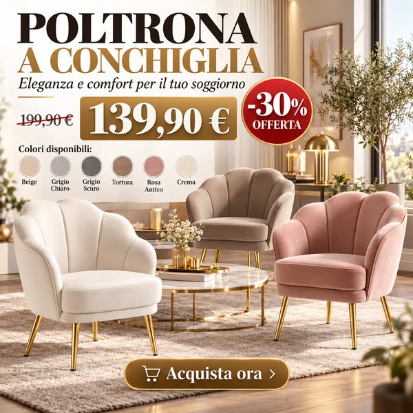 Poltrona in Velluto a 139,90 €: Paghi Solo Quando Arriva a Casa Tua