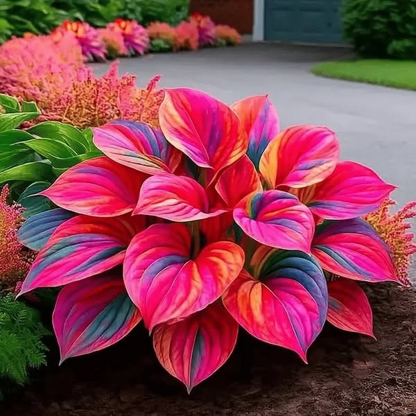 Limited Edition Rainbow Flame Hostas -Rare Multicolor Foliage