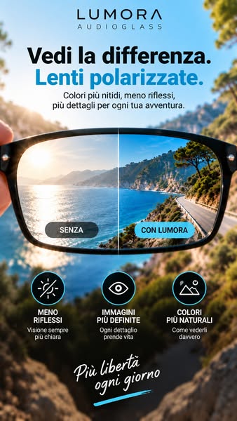 Lumora-AudioGlass™ Occhiali smart Bluetooth con audio open-ear