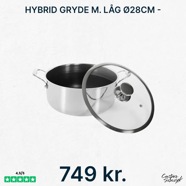 Hybrid Gryde m. låg Ø28cm - 7,1L