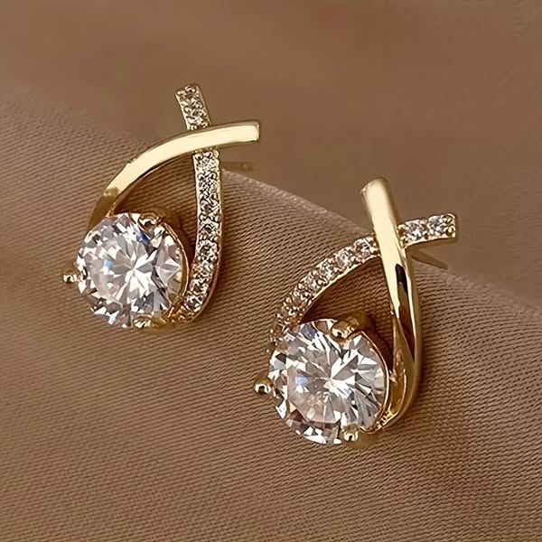 Sparkling Twist Crystal Earrings