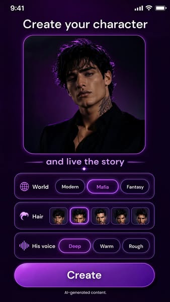 Tap to meet your character