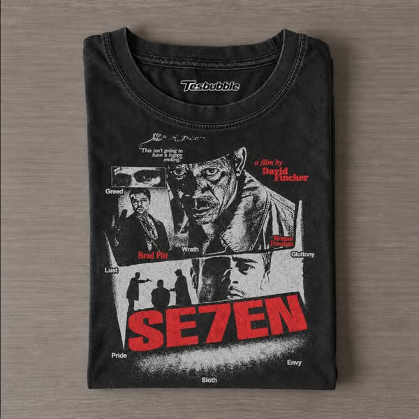 Shop Now-Se7en classic horror movie t-shirt